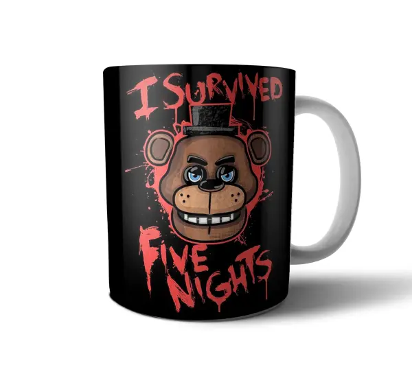 Taza de Cerámica Five Nights at Freddys I Survived Freddy