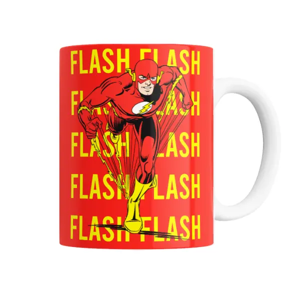 Taza de Cerámica Flash Corriendo con Rayos Amarillos