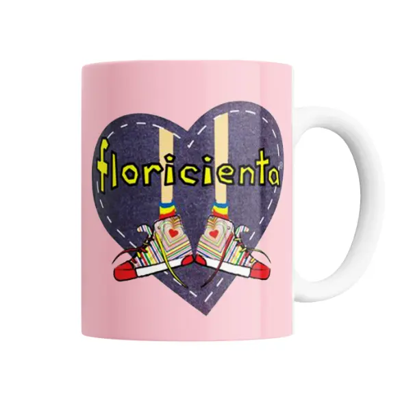 Taza de Cerámica Floricienta Logo Corazón y Zapatillas