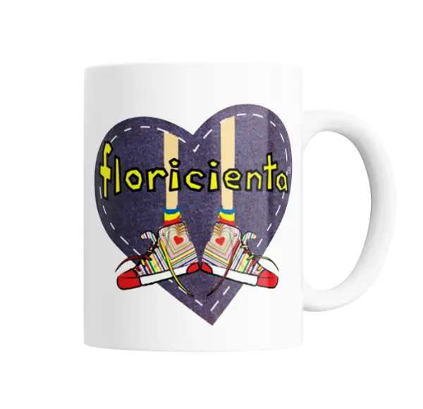Taza de Cerámica Floricienta Logo Corazón con Zapatillas