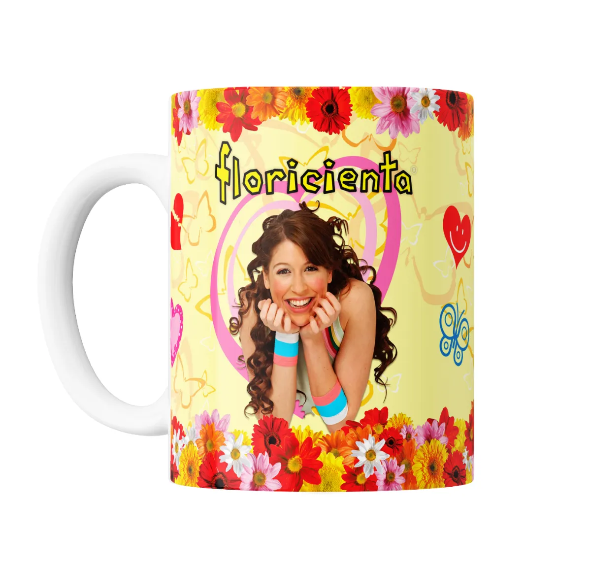 Taza de Cerámica Floricienta Flores y Corazones - vista 2