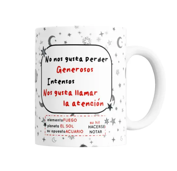 Taza de Cerámica Flork Signos Leo con Corona