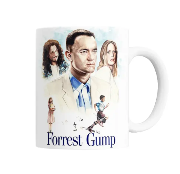 Taza de Cerámica Forrest Gump Película Diseño Ilustrado