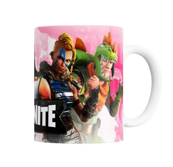 Taza de Cerámica Fortnite Personajes Rosa