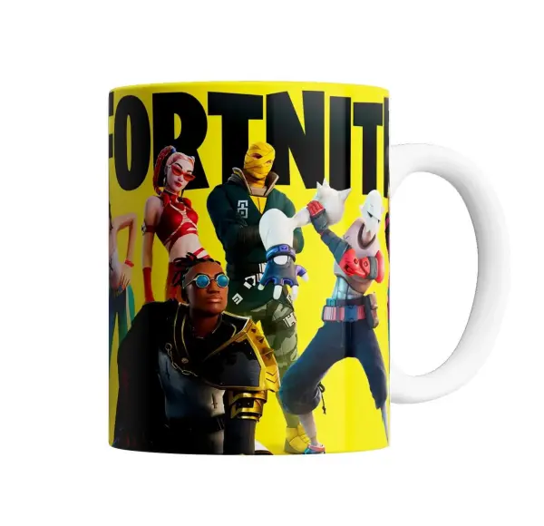 Taza de Cerámica Fortnite Personajes Amarillo