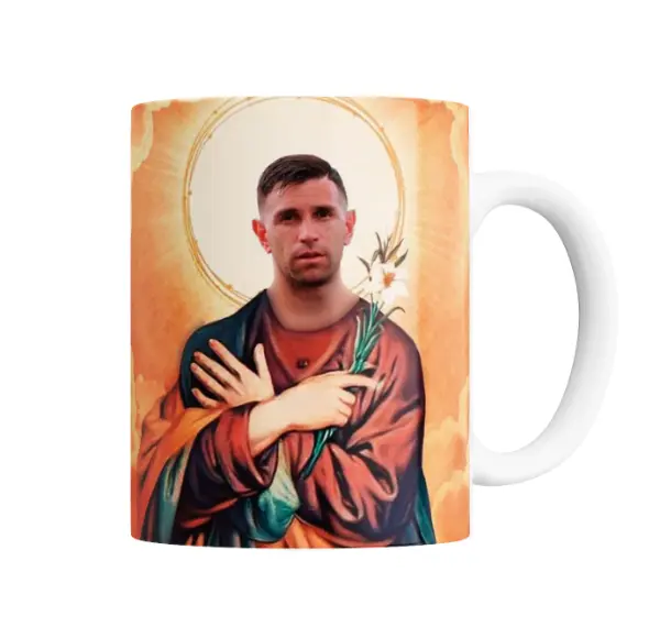 Taza de Cerámica Argentina Estampita Futbolera Dibu Martinez
