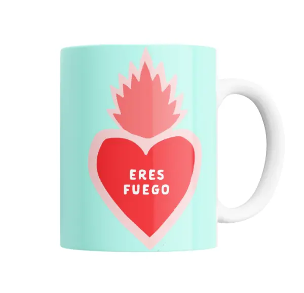 Taza de Cerámica Eres Fuego Corazón Sagrado