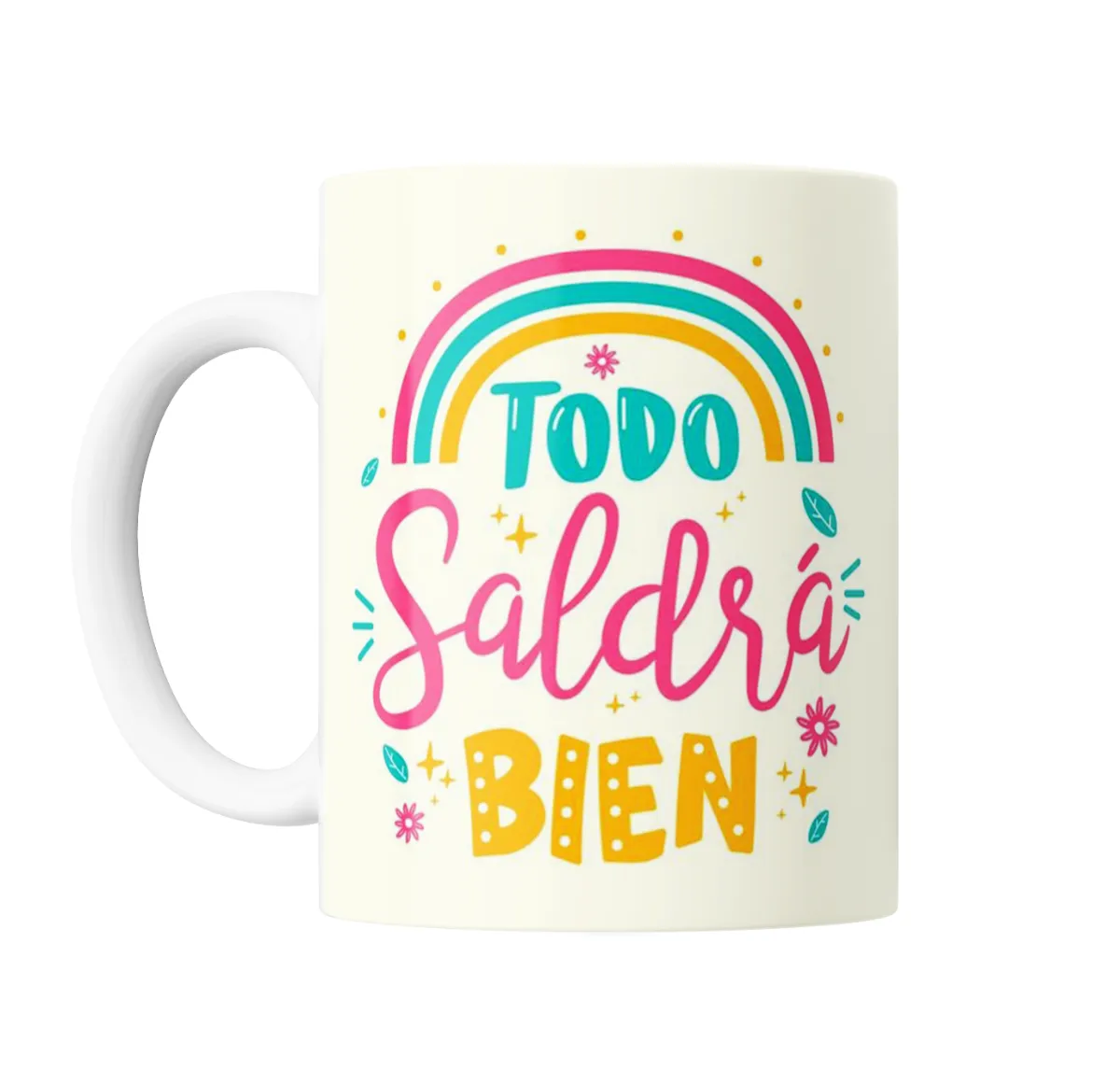 Taza de Cerámica Frases Todo Saldrá Bien Arcoíris - vista 2