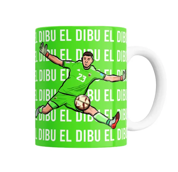 Taza de Cerámica Argentina Dibu Martinez Atajada Verde