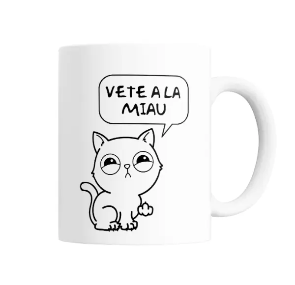 Taza de Cerámica Vete a la Miau Gato con Frase