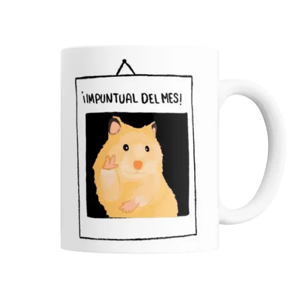 Taza de Cerámica Impuntual del Mes Hámster