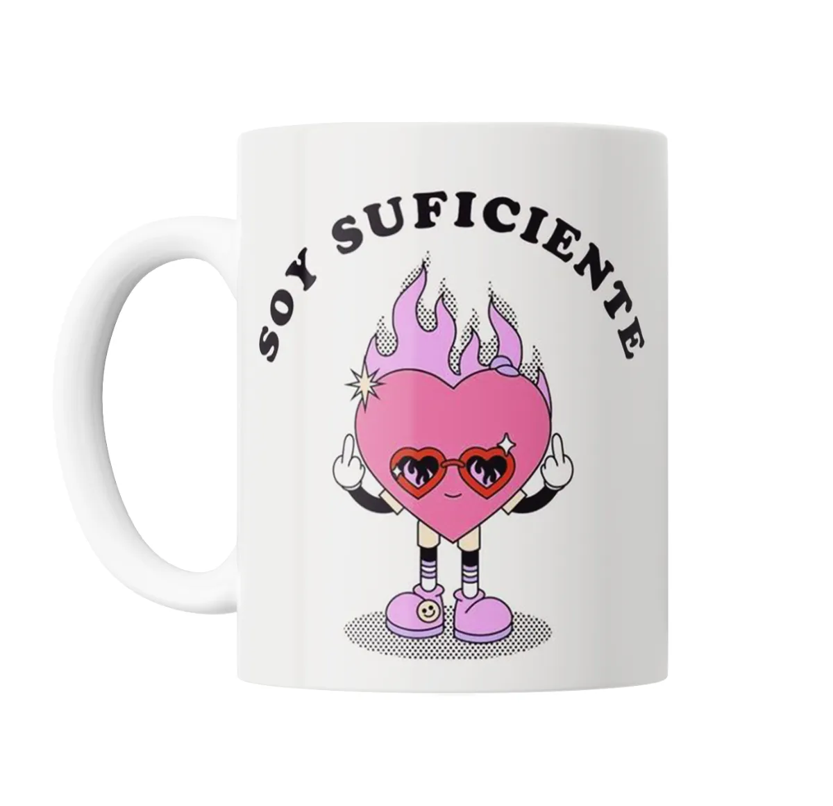 Taza de Cerámica Soy Suficiente Corazón en Llamas - vista 2