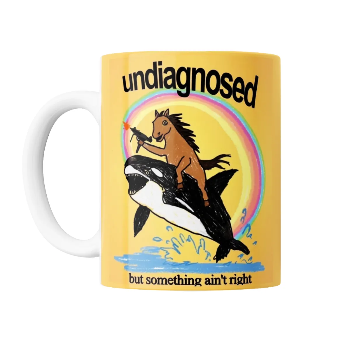 Taza de Cerámica Undiagnosed but Something Ain't Right Caballo en Orca - vista 2