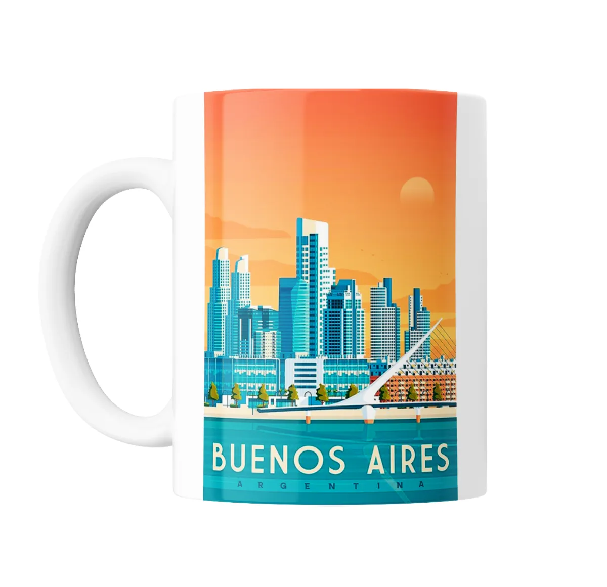 Taza de Cerámica Buenos Aires Argentina Skyline Puerto Madero - vista 2