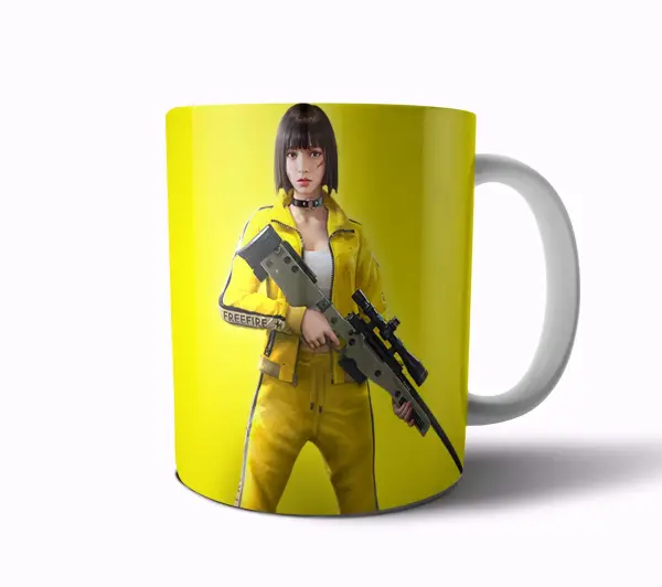 Taza de Cerámica Free Fire Kelly Francotiradora Amarilla