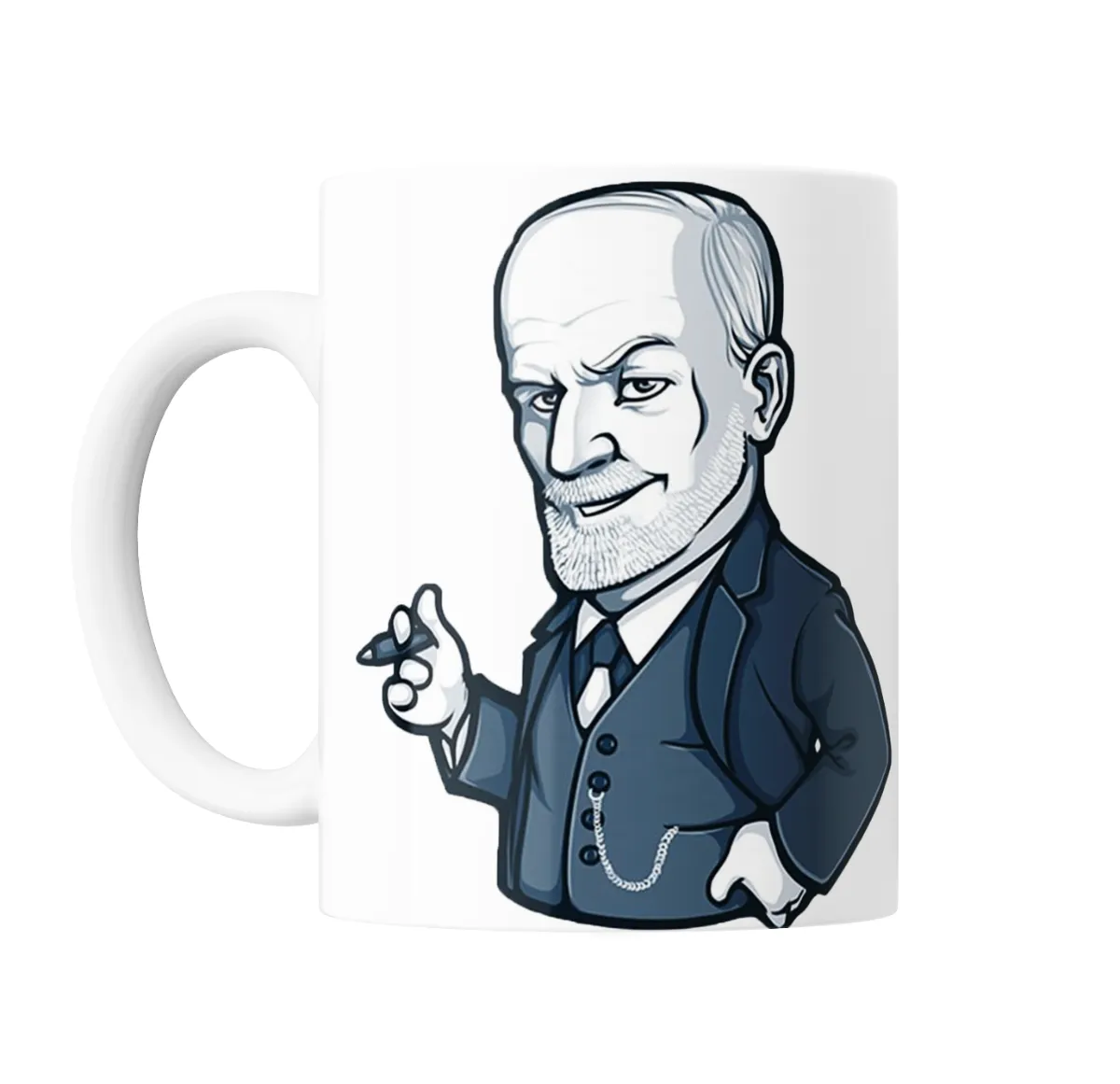Taza de Cerámica Freud Caricatura Psicoanálisis - vista 2