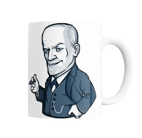 Taza de Cerámica Freud Caricatura Psicoanálisis