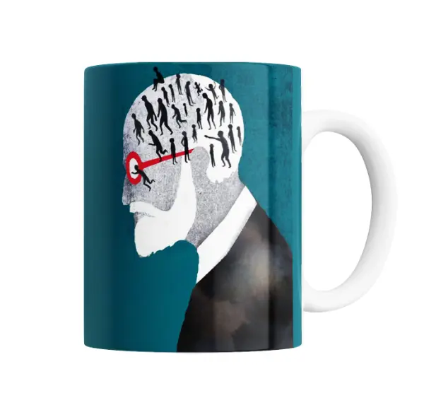 Taza de Cerámica Freud con Figuras en la Mente