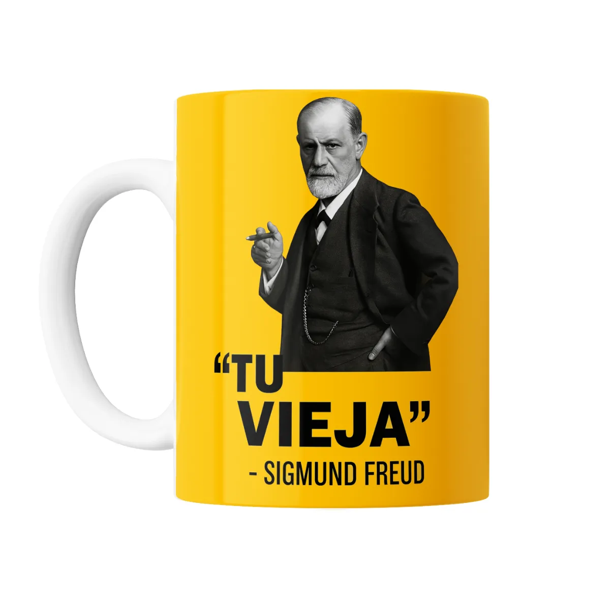Taza de Cerámica Freud Tu Vieja Frase Meme - vista 2