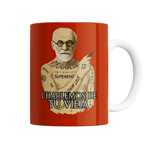 Taza de Cerámica Freud Charlemos de tu Vieja
