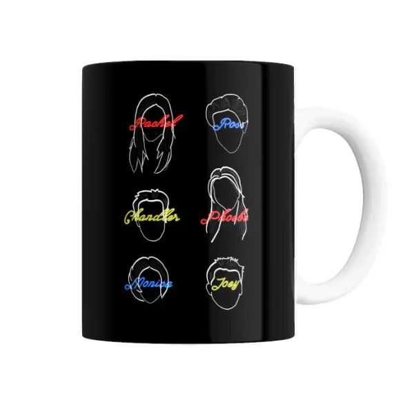 Taza de Cerámica Friends Personajes Neón