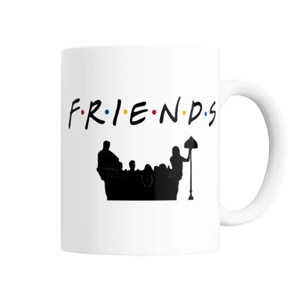 Taza de Cerámica Friends Logo y Sillón Silueta