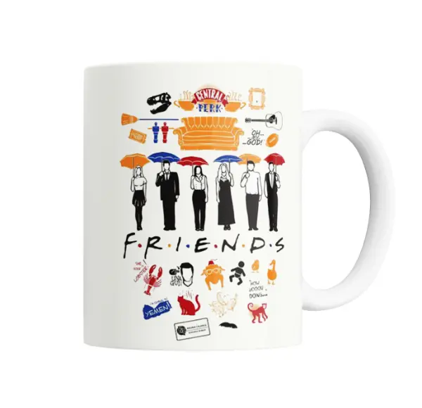 Taza de Cerámica Friends Iconos Central Perk Sofá y Paraguas