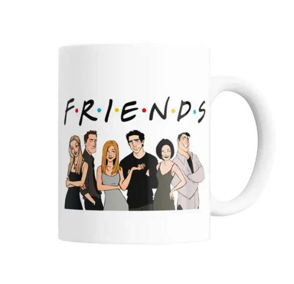 Taza de Cerámica Friends Logo y Personajes