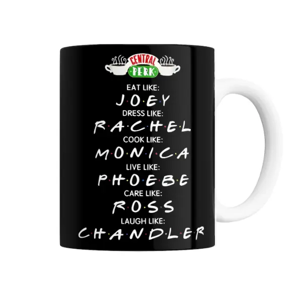 Taza de Cerámica Friends Central Perk Eat Like Joey Dress Like Rachel