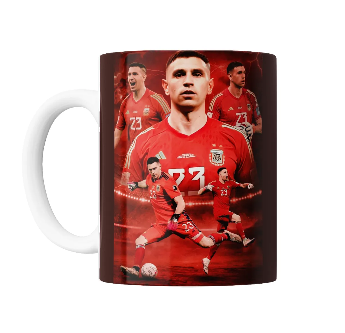 Taza de Cerámica Argentina Dibu Martinez Collage Rojo - vista 2