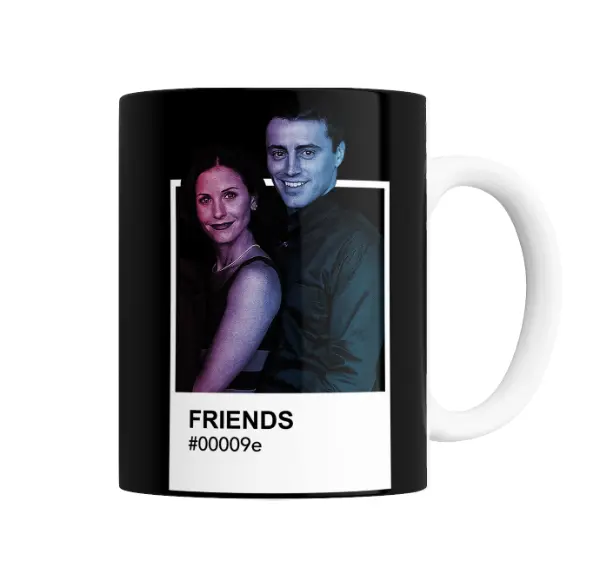 Taza de Cerámica Friends Pantone Dupla Negra