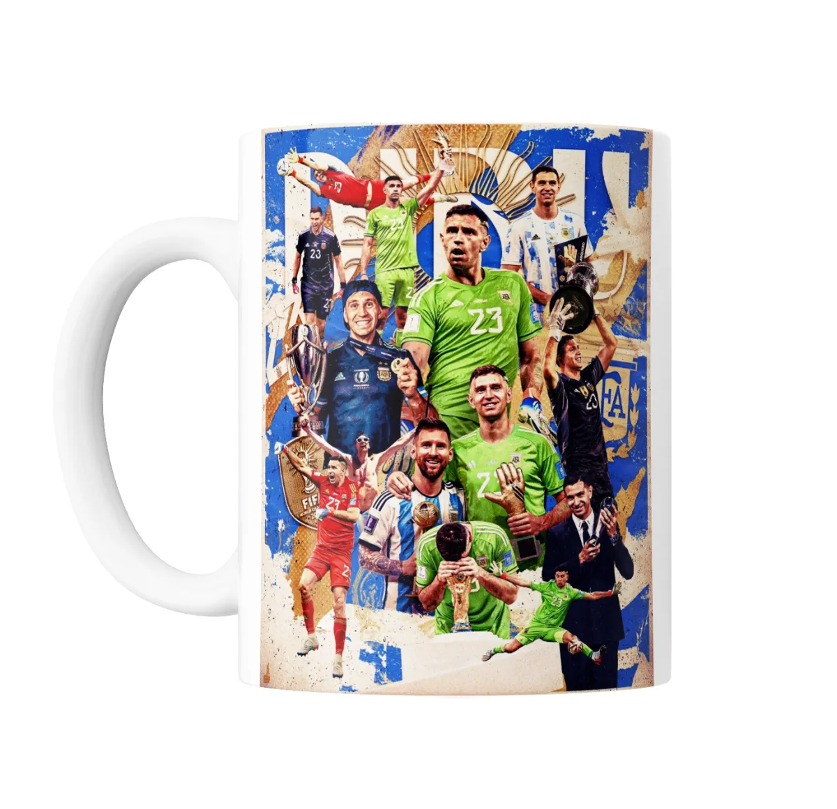 Taza de Cerámica Argentina Dibu Martinez Collage Mundial - vista 2