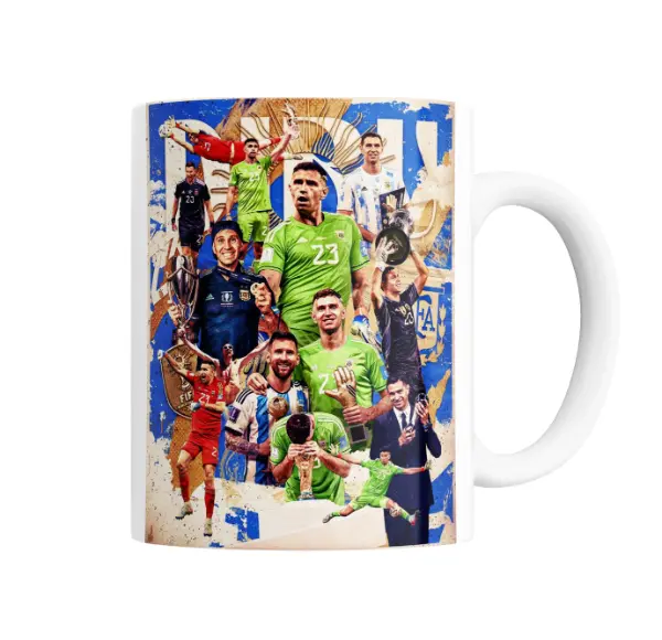 Taza de Cerámica Argentina Dibu Martinez Collage Mundial