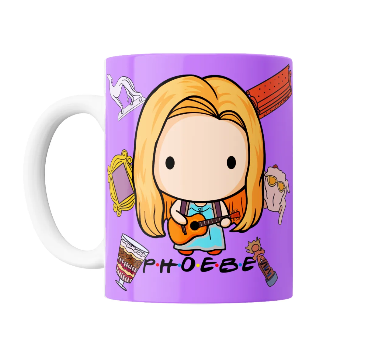 Taza de Cerámica Friends Phoebe Chibi con Guitarra - vista 2
