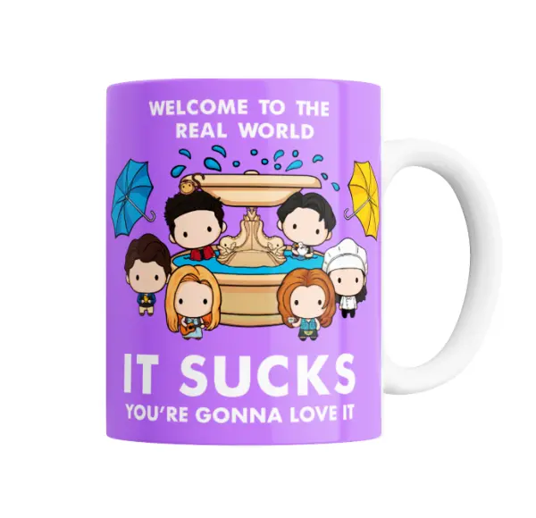 Taza de Cerámica Friends Welcome to the Real World Fuente