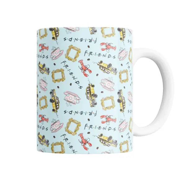 Taza de Cerámica Friends Patrón Taxi Amarillo Marco Lobster Tazas