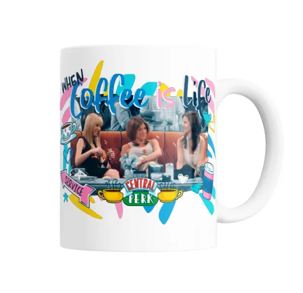 Taza de Cerámica Friends Central Perk When Coffee Is Life