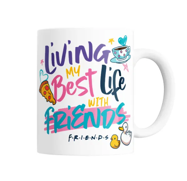 Taza de Cerámica Friends Living My Best Life With Friends