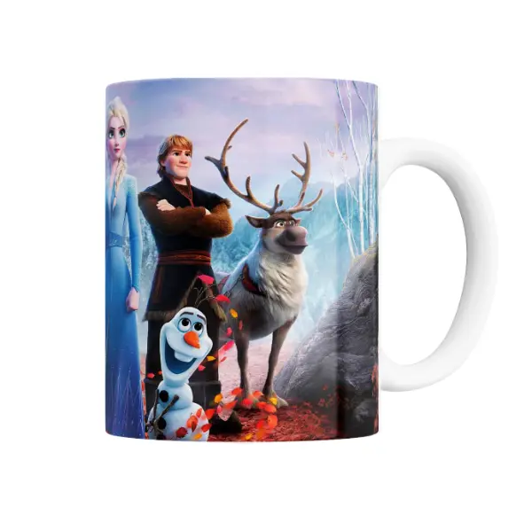 Taza de Cerámica Frozen Elsa Anna Olaf y Kristoff