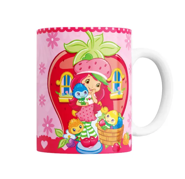 Taza de Cerámica Frutillita Pandita y amigos en la casa de frutilla