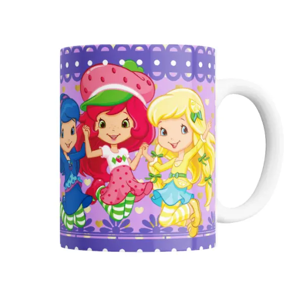 Taza de Cerámica Frutillita Strawberry Shortcake Amigas Limón y Arándanos