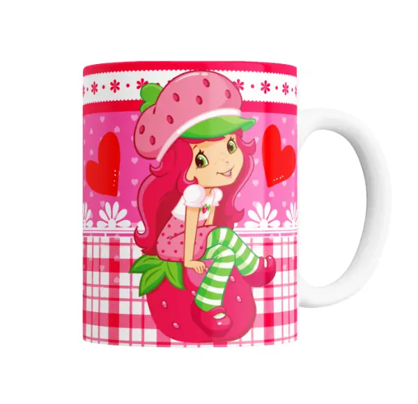 Taza de Cerámica Frutillita Strawberry Shortcake con Corazones