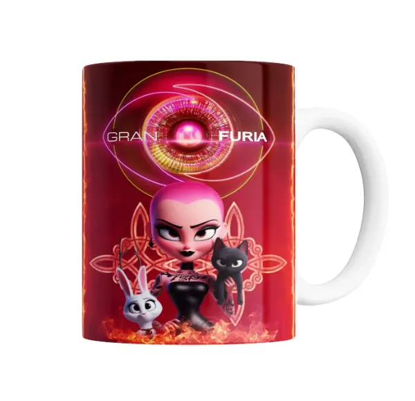 Taza de Cerámica Furia Gran Furia Personaje con Gato y Conejo
