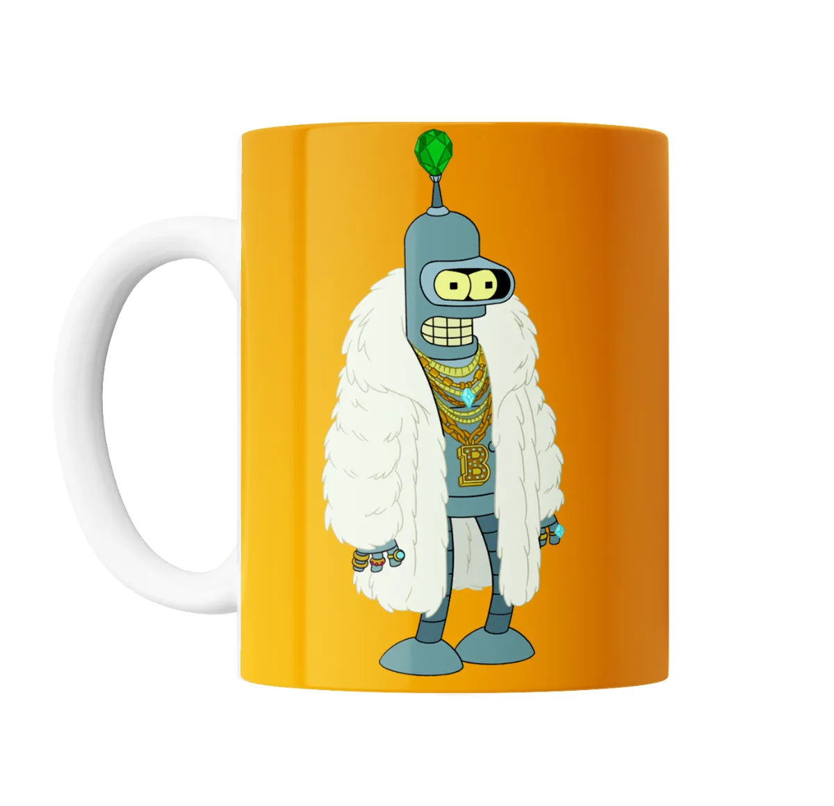 Taza de Cerámica Futurama Bender Rapero con Cadenas y Pelliza - vista 2