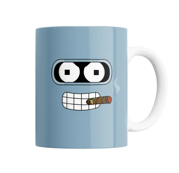 Taza de Cerámica Futurama Bender con Cigarro