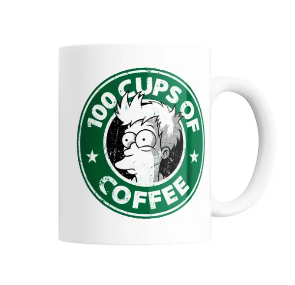 Taza de Cerámica Futurama Fry 100 Cups of Coffee