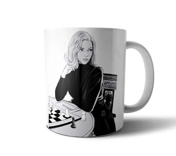 Taza de Cerámica Gambito de Dama Beth Harmon Ajedrez