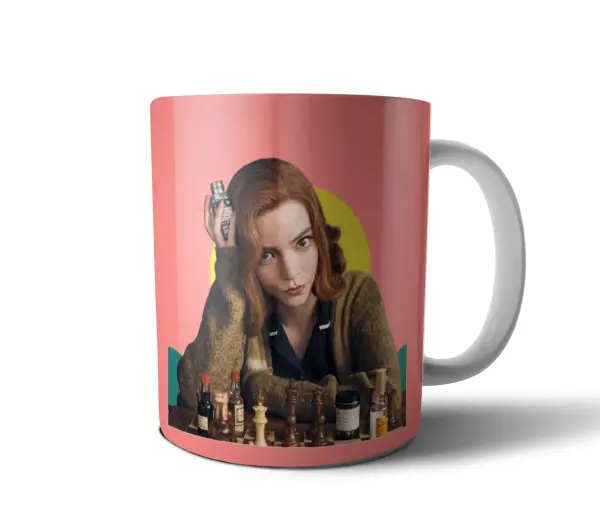 Taza de Cerámica Gambito de Dama Beth Harmon Ajedrez