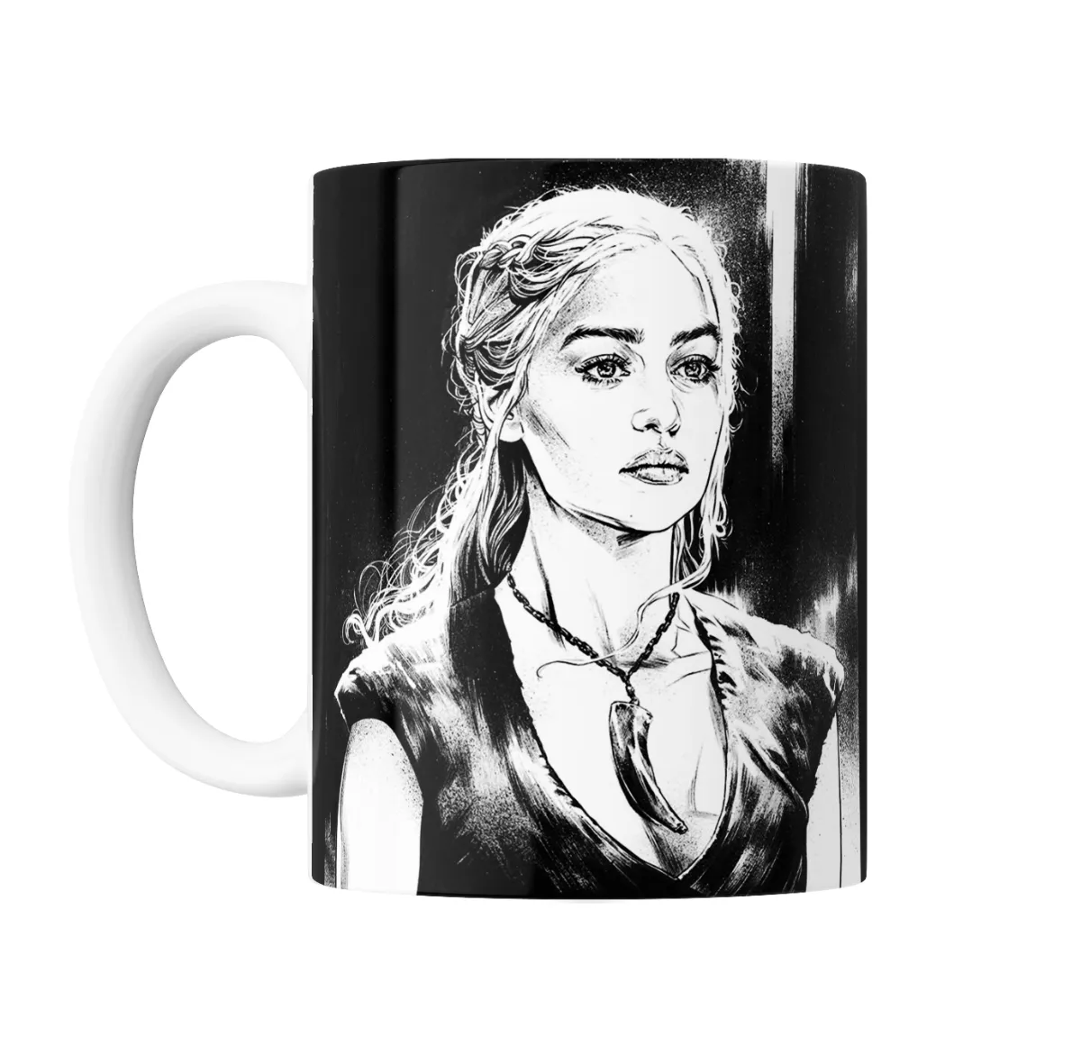 Taza de Cerámica Game of Thrones Daenerys Targaryen Blanco y Negro - vista 2