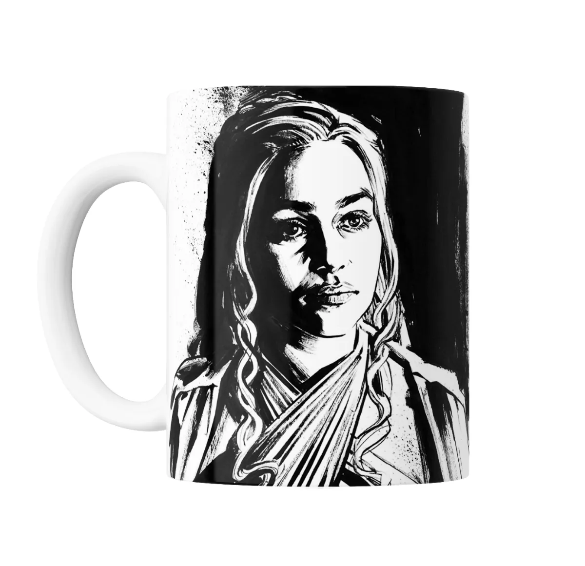 Taza de Cerámica Game of Thrones Daenerys Targaryen Blanco y Negro - vista 2